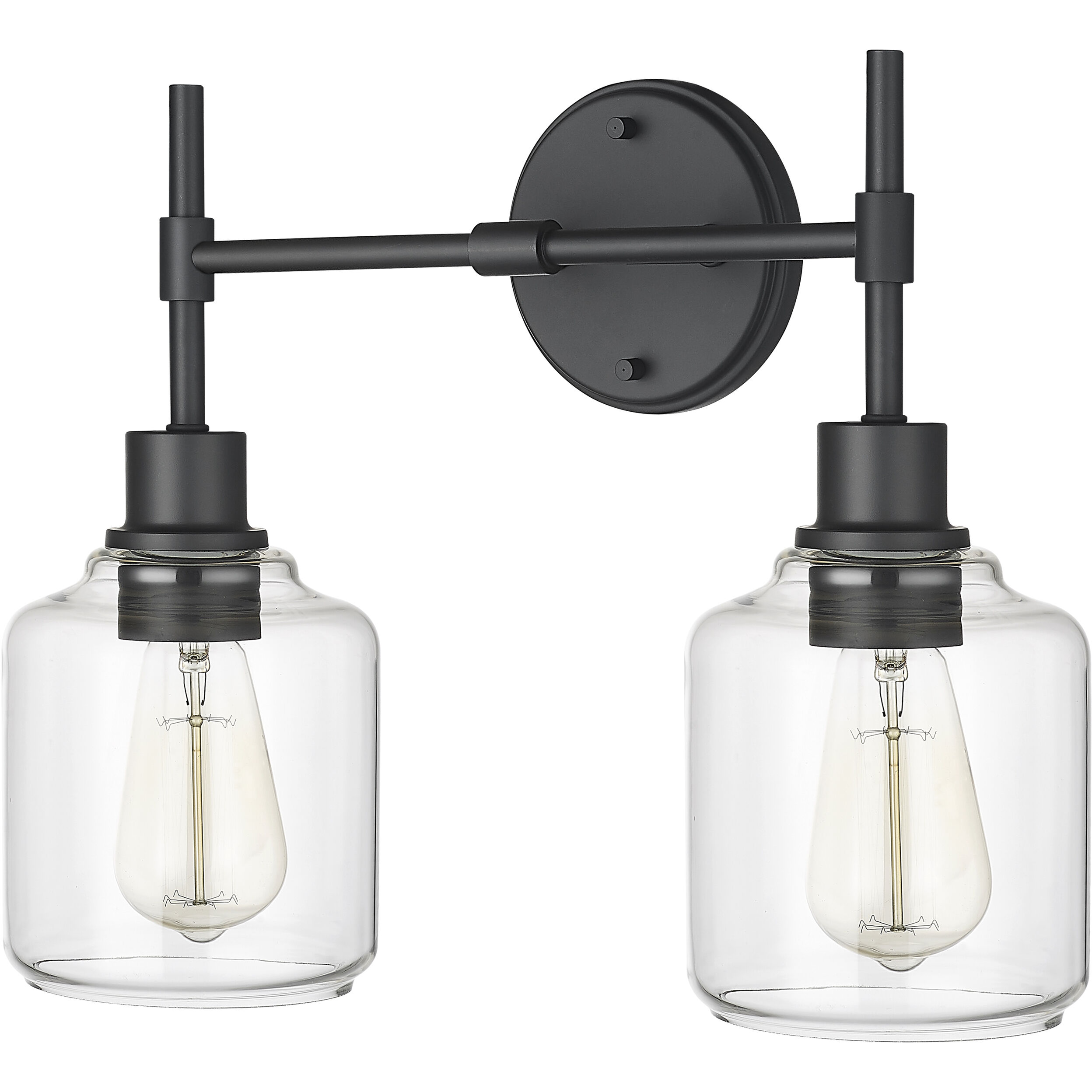 Asheville 2 Light 17.5 inch Matte Black Vanity Light Wall Light